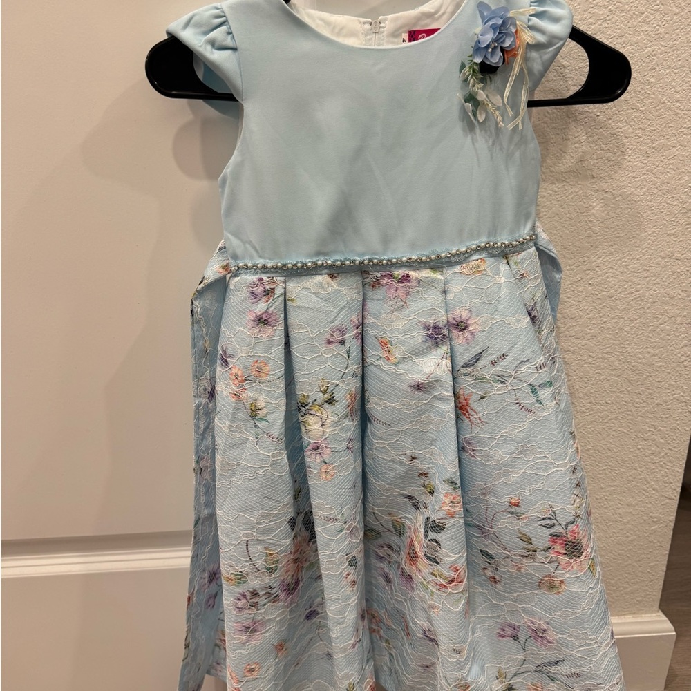 Floral Blue Kids Dress